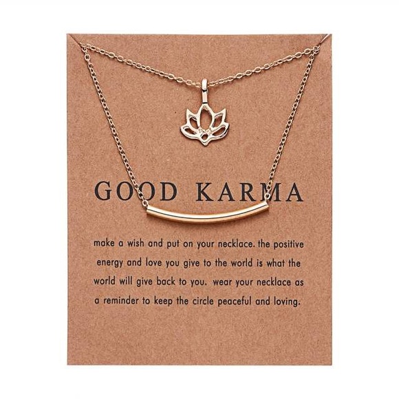 Jewelry - Lotus flower good luck summer quote necklace